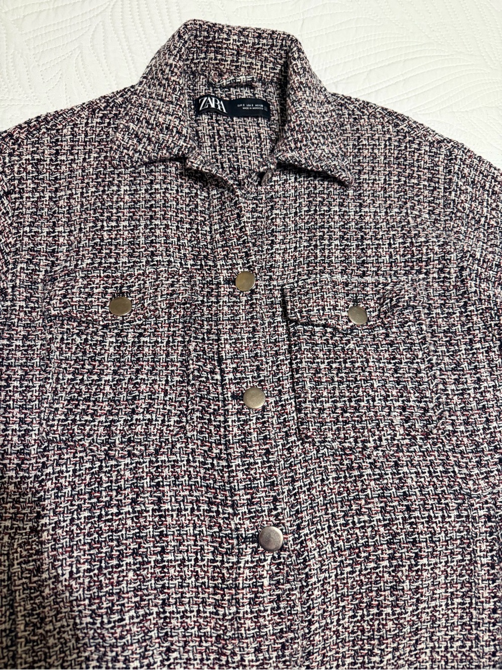 ZARA Multi-Color Tweed Button Jacket - Picture 5 of 6